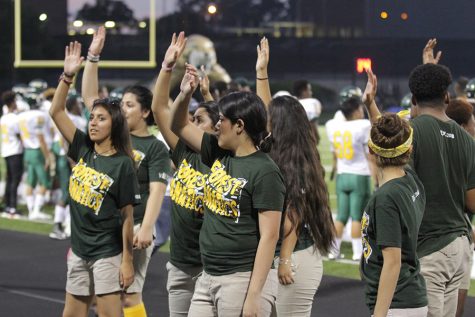 Stand Leaders fire up the crowd at the game versus Conroe