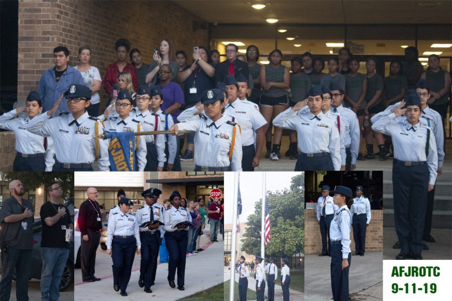 AFJROTC Begin the Day by Raising the Flags