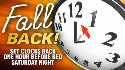 Daylight Savings Time Ends Nov. 3 at 2 a.m.