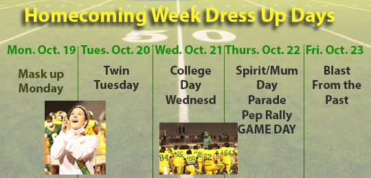 Homecoming Week Dress Up Days Click here to see