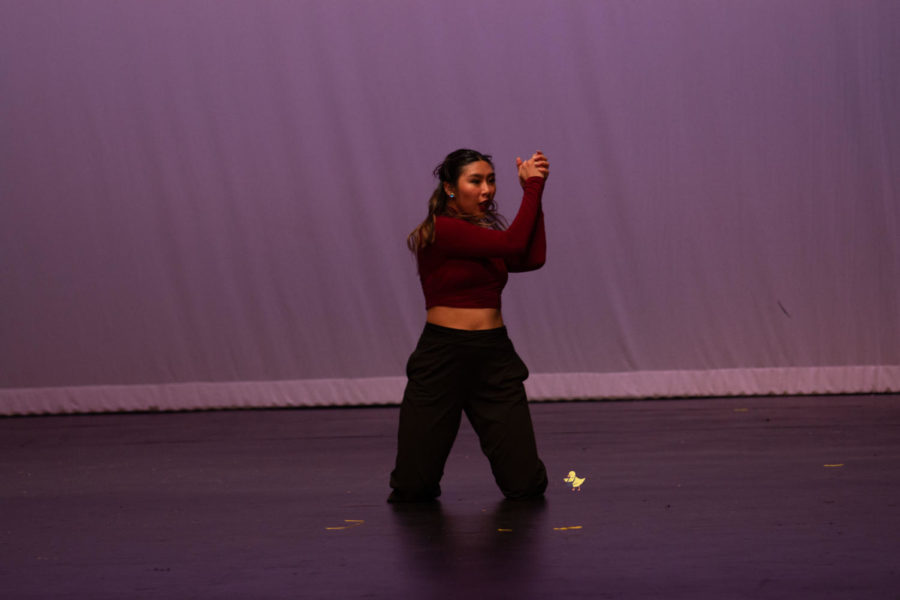 Junior Diana Charoenrat performs her solo “99”