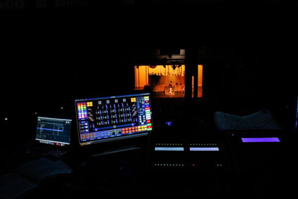 An image of the light crews set up during The Diviners rehearsal. 